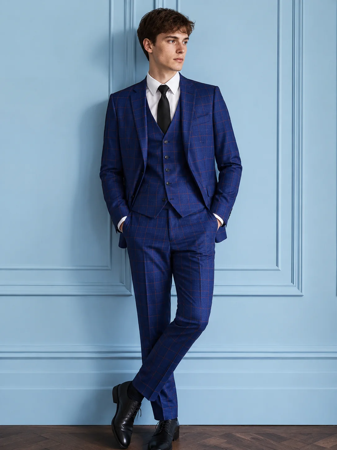 Ravello — Blue windowpane · three piece